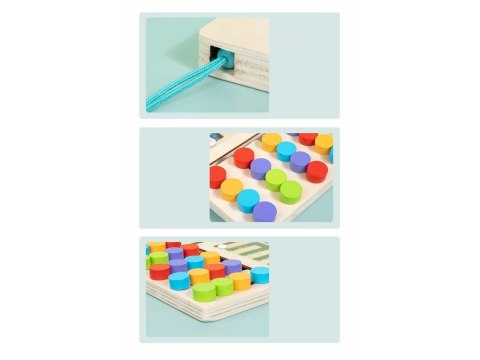 Producent niezdefiniowany Układanka edukacyjna z kulkami drewniana zabawka Montessori ZA5579