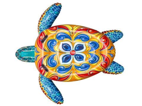 Bestway Bestway Dmuchany materac z uchwytami ŻÓŁW Nadruk Majolika 183x173cm 41523