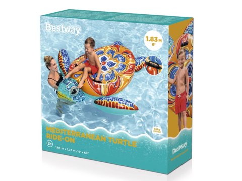 Bestway Bestway Dmuchany materac z uchwytami ŻÓŁW Nadruk Majolika 183x173cm 41523