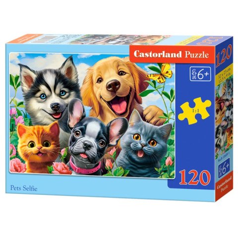 Castorland Puzzle 120-elementów Pets Selfie B-13609-1