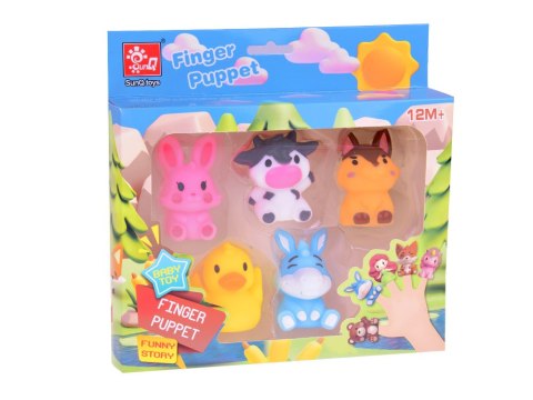 JOKOMISIADA Gumowe pacynki na palec Zwierzątka z FARMY - zestaw 5 figurek ZA5600