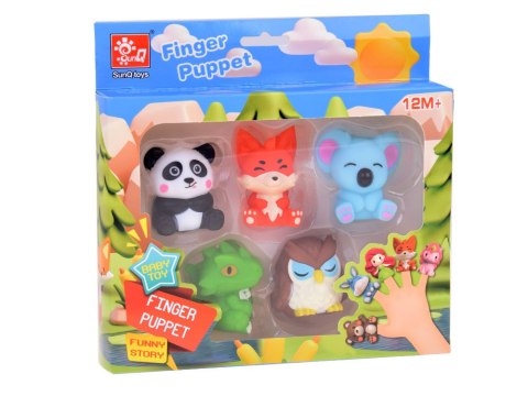 JOKOMISIADA Gumowe pacynki na palec Zwierzątka z ZOO - zestaw 5 figurek ZA5601