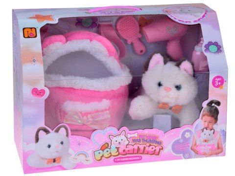 JOKOMISIADA Mięciutki KOTEK z efektem bicia serca i wyginanymi łapkami w plecaku ZA5593