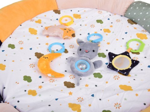 JOKOMISIADA Miękka mata edukacyjna z pałąkiem CHMURKA w stonowanych kolorach ZA5590