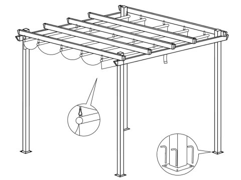JOKOMISIADA PERGOLA ogrodowa Para Sole ESTIVO Altana tarasowa 3x3x2,4m SP0835