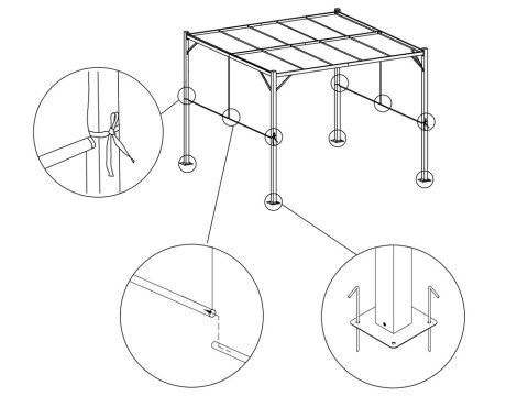 JOKOMISIADA PERGOLA ogrodowa Para Sole ZONA Altana tarasowa 3x3x2m ROLETY SP0836