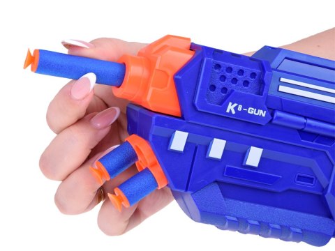 JOKOMISIADA Pistolet Shotgun 2w1 + Naboje piankowe żelowe Tarcza Okulary Puszki ZA5564