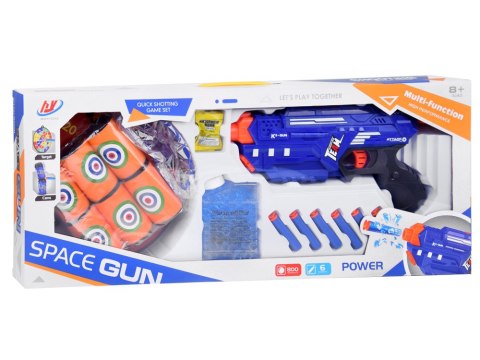 JOKOMISIADA Pistolet Shotgun 2w1 + Naboje piankowe żelowe Tarcza Okulary Puszki ZA5564