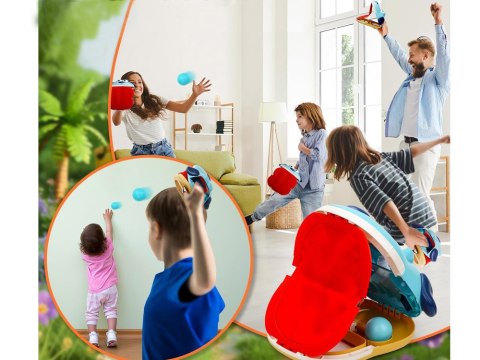 JOKOMISIADA Zestaw sportowy - gra zręcznościowa Wyrzutnia PIES + 4 piłki ZA5604