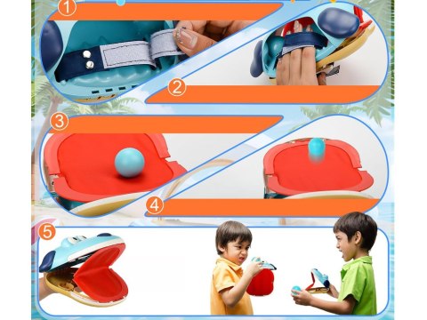 JOKOMISIADA Zestaw sportowy - gra zręcznościowa Wyrzutnia PIES + 4 piłki ZA5604