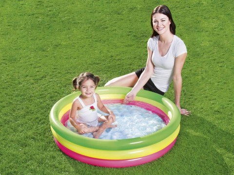 Bestway Bestway tęczowy basen dmuchany brodzik basenik 102cm miękkie dno 51104