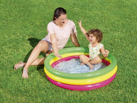 Bestway Bestway tęczowy basen dmuchany brodzik basenik 102cm miękkie dno 51104