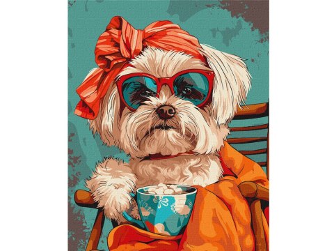 Ideyka Zestaw do malowania po numerach Stylowy shih tzu KHO6610 40x50 AP0040
