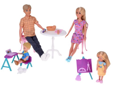 JOKOMISIADA Anlily Duży zestaw RODZINA LALEK Kuchnia i mebelki + szkoła i praca ZA5699