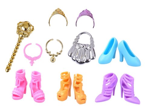 JOKOMISIADA Anlily Lalka MODELKA + duży zestaw 11 sukienek i akcesoriów królewny ZA5695