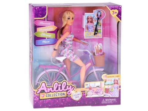 JOKOMISIADA Anlily Lalka turystka na rowerze + telefon i ruchomy selfie stick ZA5698