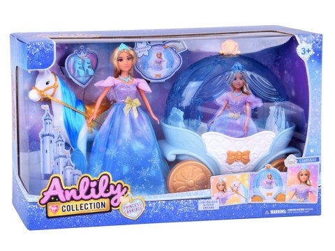 JOKOMISIADA Bajkowa lalka księżniczka w balowej sukni + królewska karoca koń ZA5705