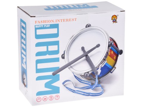 JOKOMISIADA Kolorowy bębenek dla dobosza 2 pałeczki + pasek śr 18 cm IN0181