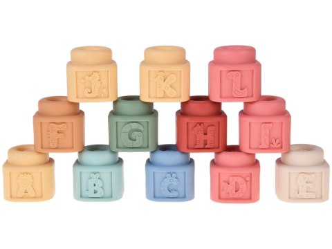 JOKOMISIADA Miękkie Pastelowe Klocki Gumowe z Uroczymi Kaczuszkami Zestaw 30szt. ZA5671