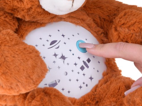 JOKOMISIADA Pluszowy miś projektor gwiazd z kołysankami lampka usypiacz ZA5713