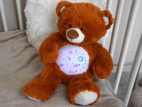 JOKOMISIADA Pluszowy miś projektor gwiazd z kołysankami lampka usypiacz ZA5713