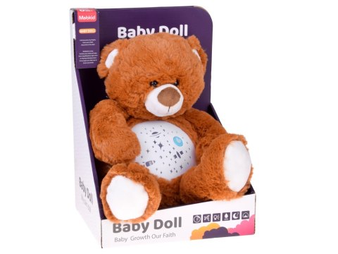 JOKOMISIADA Pluszowy miś projektor gwiazd z kołysankami lampka usypiacz ZA5713