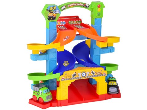 JOKOMISIADA Zestaw Spiralny TOR samochodowy + autko policja i wywrotka 19-ele ZA5692