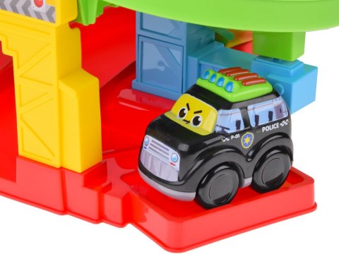 JOKOMISIADA Zestaw Spiralny TOR samochodowy + autko policja i wywrotka 19-ele ZA5692