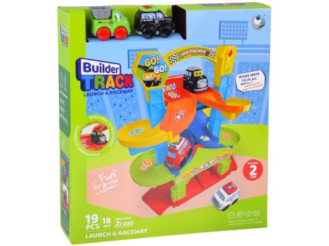 JOKOMISIADA Zestaw Spiralny TOR samochodowy + autko policja i wywrotka 19-ele ZA5692