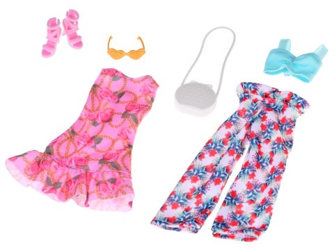 JOKOMISIADA Zestaw ubranka dla lalki wakacyjne stylizacje sukienka dodatki ZA5707