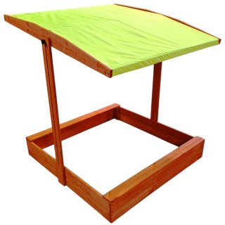 Producent niezdefiniowany Drewniana piaskownica 120x120cm z daszkiem zamykana SP0838