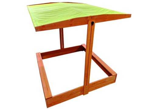 Producent niezdefiniowany Drewniana piaskownica 120x120cm z daszkiem zamykana SP0838