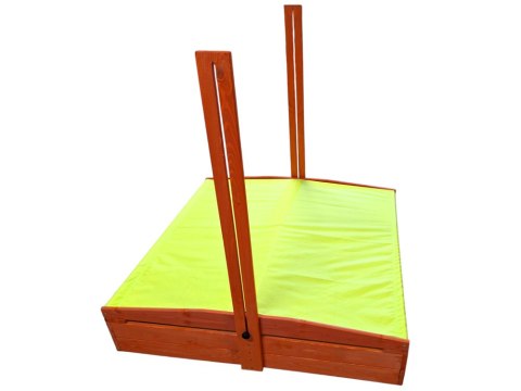 Producent niezdefiniowany Drewniana piaskownica 120x120cm z daszkiem zamykana SP0838