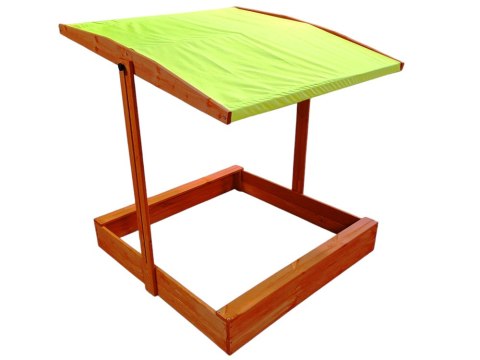 Producent niezdefiniowany Drewniana piaskownica 120x120cm z daszkiem zamykana SP0838