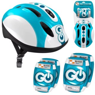 Stamp Regulowany zestaw ochronny dla dzieci Kask + ochraniacze NIEBIESKI SP0857