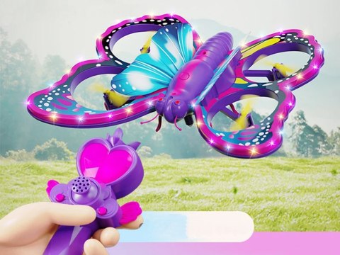 JOKOMISIADA Bajecznie kolorowy Motyl Dron sterowany za pomocą Magicznej Różdżki RC0727