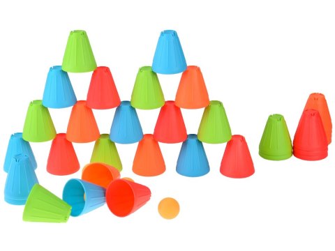 JOKOMISIADA Gra zręcznościowa SZYBKIE KUBKI Trójkątne klocki + piłki 38-ele ZA5811