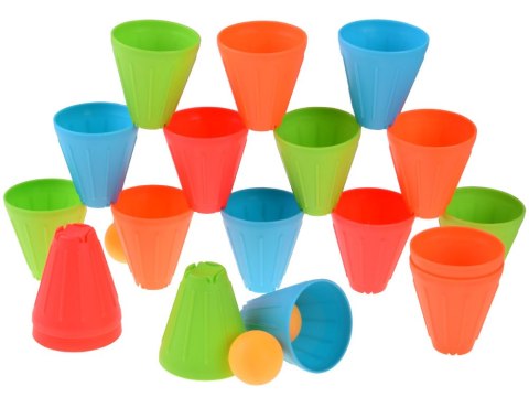 JOKOMISIADA Gra zręcznościowa SZYBKIE KUBKI Trójkątne klocki + piłki 38-ele ZA5811