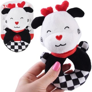 JOKOMISIADA Grzechotka kontrastowa dla niemowlaka z piszczałką KRÓWKA ZA5777