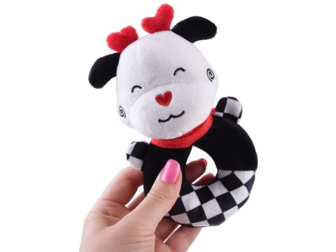 JOKOMISIADA Grzechotka kontrastowa dla niemowlaka z piszczałką KRÓWKA ZA5777