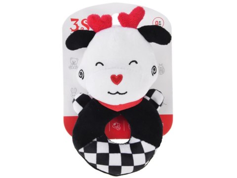 JOKOMISIADA Grzechotka kontrastowa dla niemowlaka z piszczałką KRÓWKA ZA5777