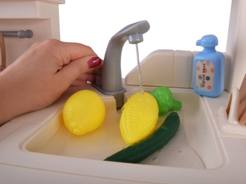 JOKOMISIADA Interaktywna beżowa kuchnia dla dzieci + efekty: światło dźwięk para ZA5766