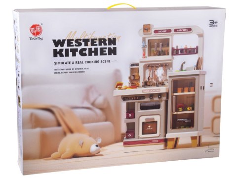 JOKOMISIADA Interaktywna beżowa kuchnia dla dzieci + efekty: światło dźwięk para ZA5766