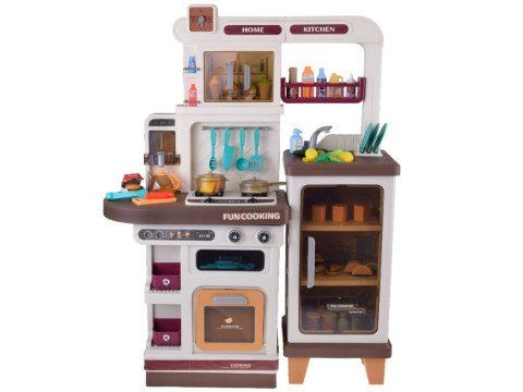 JOKOMISIADA Interaktywna brązowa kuchnia dla dzieci+efekty: światło dźwięk para ZA5765