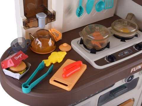 JOKOMISIADA Interaktywna brązowa kuchnia dla dzieci+efekty: światło dźwięk para ZA5765