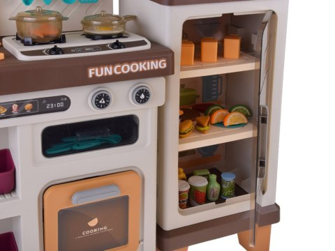 JOKOMISIADA Interaktywna brązowa kuchnia dla dzieci+efekty: światło dźwięk para ZA5765