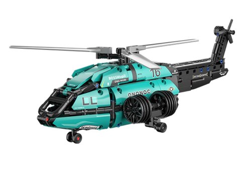 JOKOMISIADA Klocki techniczne 2w1 Bolid Formuła 1 helikopter 736ele naklejki ZA5730