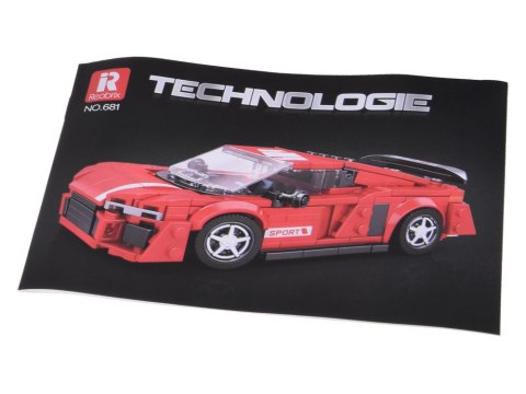 JOKOMISIADA Klocki techniczne Auto CZERWONE w stylu sportowego coupe 373-ele ZA5782