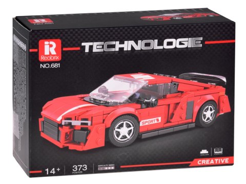 JOKOMISIADA Klocki techniczne Auto CZERWONE w stylu sportowego coupe 373-ele ZA5782