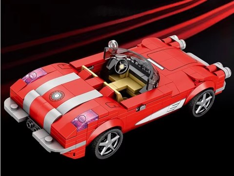 JOKOMISIADA Klocki techniczne Retro auto CZERWONY KABRIOLET z lat 50. 311-ele ZA5790